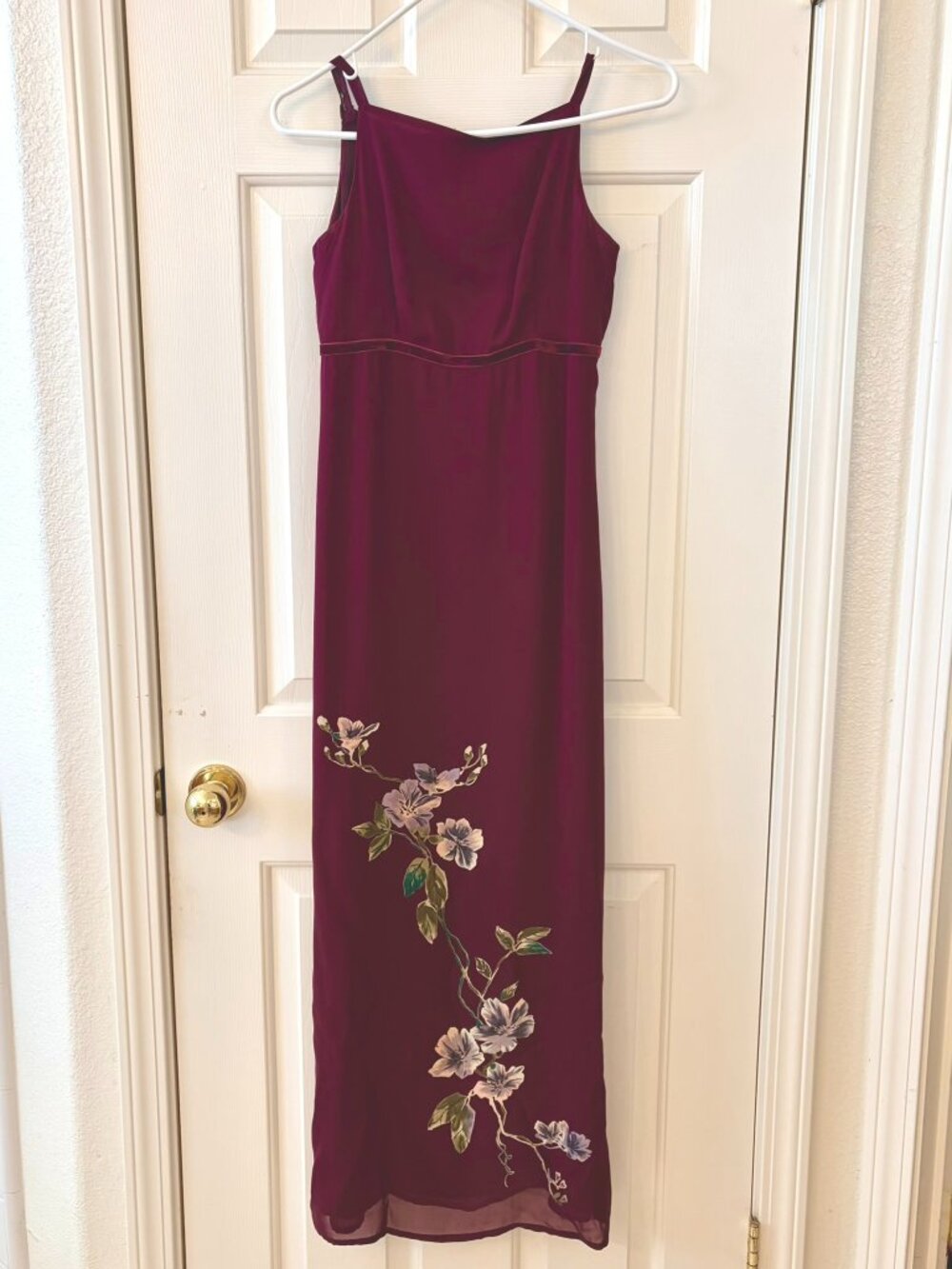 Vintage American Eagle Outfitters Burgundy Floral Maxi Slip Dress